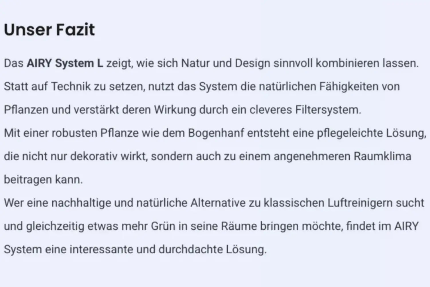 AIRY im Praxistest: Natürlich saubere Luft überzeugt