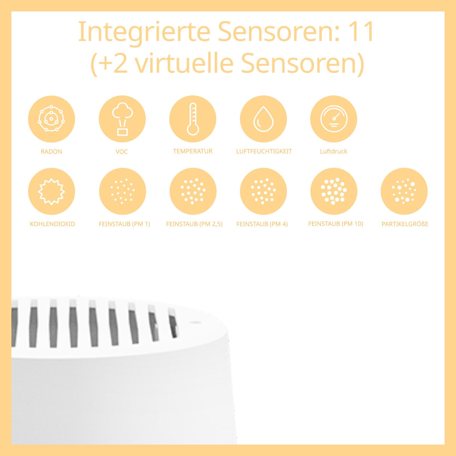 air-Q radon science - air analyzer (5 sensors + science option + additional CO2 and particulate matter sensor)