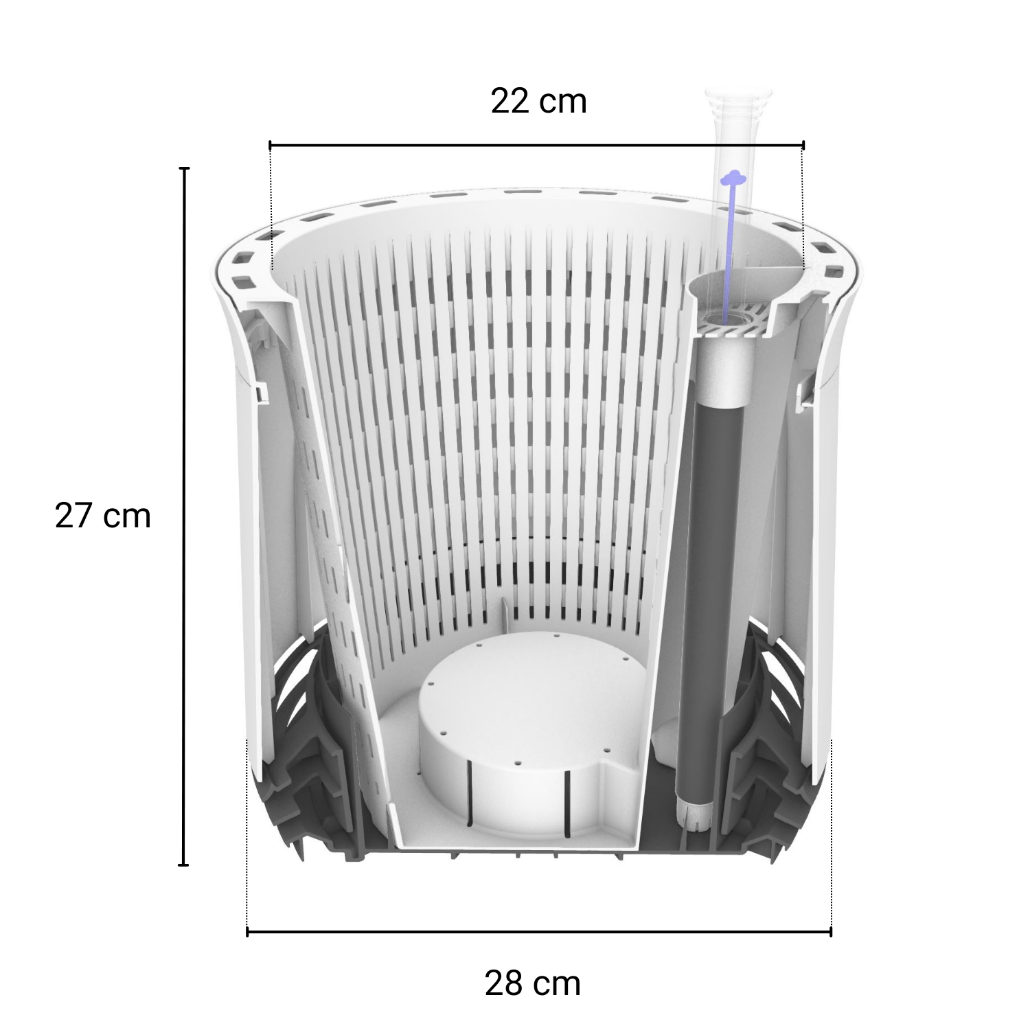 AIRY Pot M avec substrat (blanc-blanc)